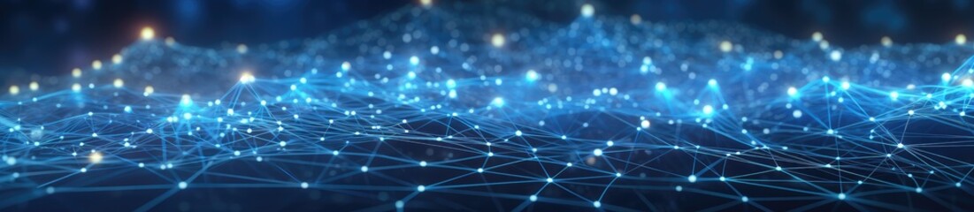 Abstract Blue Network Connections Digital Background