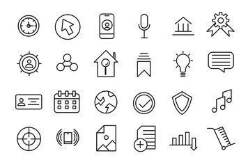 Digital marketing line icons set. Marketing outline icons collection for web and mobile app.