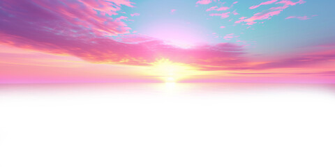 Wall Mural - Sunset in the sky isolated on white and transparent background