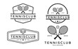 © MuhammadBahrudin - set of tennis ball club logo design vintage retro badge label