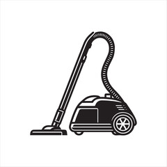 Silhouette of a vacuum cleaner isolated on white background
