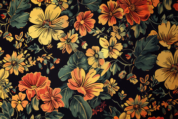 Wall Mural - Pattern with flowers