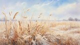 Fototapeta  - Generative AI Endless prairies with gently swaying grass. aquarelle
