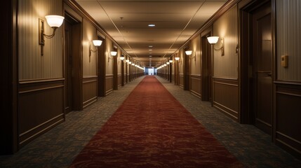 Wall Mural - generative ai hotel corridor perspective