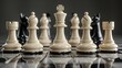 © Paworn - A striking perspective of a chessboard setup, capturing the tension and strategy between the black and white pieces before a match.