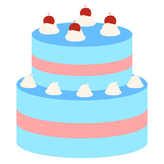 Wall Mural - Blue Birthday Cake