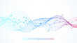 © BAIVECTOR - Abstract tech network connection dots. Digital technology and big data analysis background. Blue background with plexus lines. Geometric background with abstract mesh