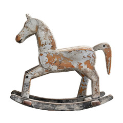 wooden rocking horse isolated on transparent background, png