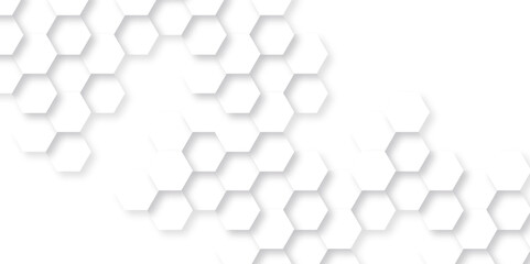 Abstract background with hexagon, modern abstract vector polygonal pattern. Futuristic abstract honeycomb technology white background. Luxury white hexagon pattern.