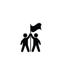 Canvas Print - man holding flag icon, vector best flat icon.