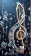 musical note symbols made of cristal