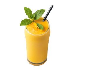 Wall Mural - Mango fruit smoothie on a transparent background