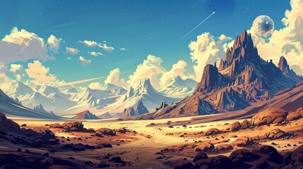 Wall Mural - landscape in the mountains