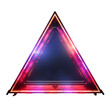 neon triangle frame in red and purple pink color