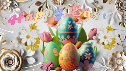 Wall Mural - easter eggs holiday decoration