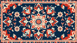 Rug carpet background Geometric ethnic oriental ikat seamless pattern traditional Design for Persian carpet, tribal vector texture.