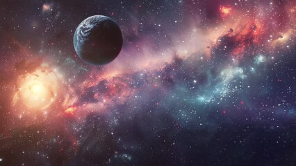 Wall Mural - beautiful space background. amazing space view. seamless looping overlay 4k virtual video animation background