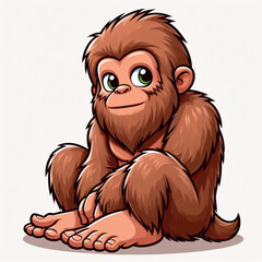 Sticker - Cute Bigfoot Vector Cartoon illustration