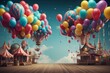 Bunch of Colorful Balloons Floating in the Air