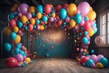 Fototapeta Do akwarium - Room Filled With Floating Balloons