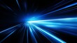 © Elchin Abilov - Digitally generated image of blue light and stripes moving fast over black background