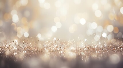Glitter vintage lights background. silver and white. de-focused