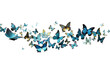 Thousands of Butterflies Filling the Sky in Migration Isolated on Transparent Background PNG.