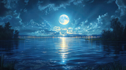 night sky and moon