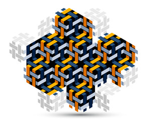 Canvas Print - black and yellow geometric vector abstract background with cubes and shapes, isometric 3d abstractio