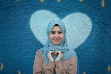 Wall Mural - beautiful young muslim girl in hijab and stylish sunglasses