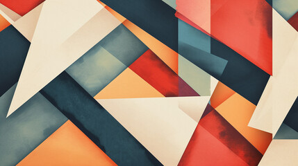 Wall Mural - Abstract Geometric Background with Triangle Shapes in Warm and Cool Tones