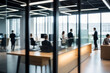 © svf74 - Blurred defocused view of busy business people in the office.Generative AI