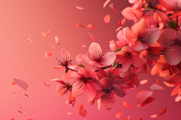 Wall Mural - pink petals are on a bright pink background in the st