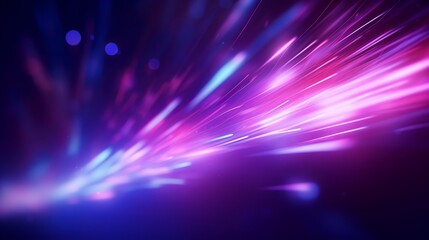 Wall Mural - Defocused neon glow. Light flare overlay. Futuristic led illumination. Blur ultraviolet magenta pink purple blue color radiance on dark abstract background