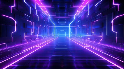 Wall Mural - Neon cyber punk light background concept