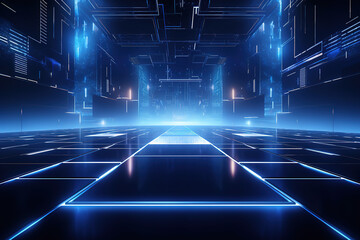 Black background, blue metallic texture, space technology background