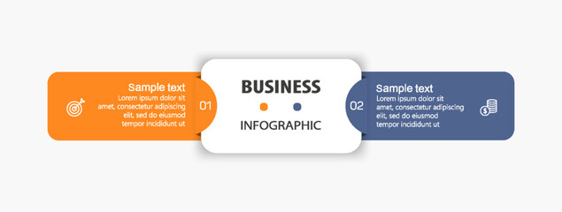 Wall Mural - business infographic template with icons and 2 options or steps