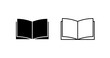 Open book icons. Linear, open book icons, book design. Vector icons