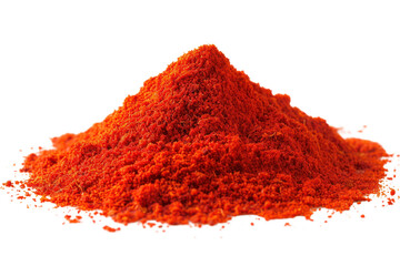 Heap of ground paprika isolated on transparent background.