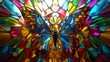stained glass window in butterfly