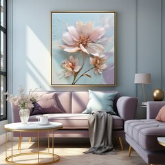 Wall Mural - Abstract Flower Color Right Canvas Painting Modern Children Color Right Wall Art Picture for Living Room.