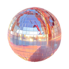 Wall Mural - Generate a high-resolution image of a disco ball reflecting light on a white background.