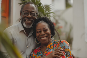  married afro couple, home