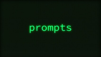 Prompts, Typing Text, Retro Computer Screen