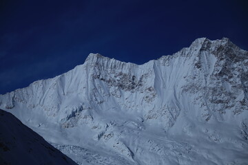 Wall Mural - snowcaped mountains in canton valais in the swiss alps