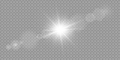 Wall Mural - vector transparent sunlight special lens flare light effect. png