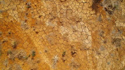 Top view of vast expanses of brown, dried-out farmland, depicting the severity of agricultural drought