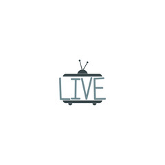 Canvas Print - Live TV logo. TV Live Streaming icon isolated on white background