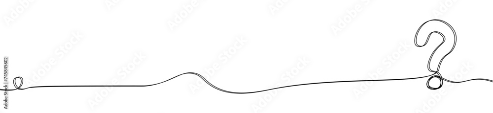 Question mark line art one continuous line drawing thinking concept ...
