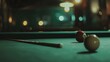 © buraratn - Someone is playing snooker in dark, Snooker playing, Snooker ball on a snooker table, Cue ball on the table, Focused ball, full frame balls, cue ball spotted near the edge of the pocket, billiard